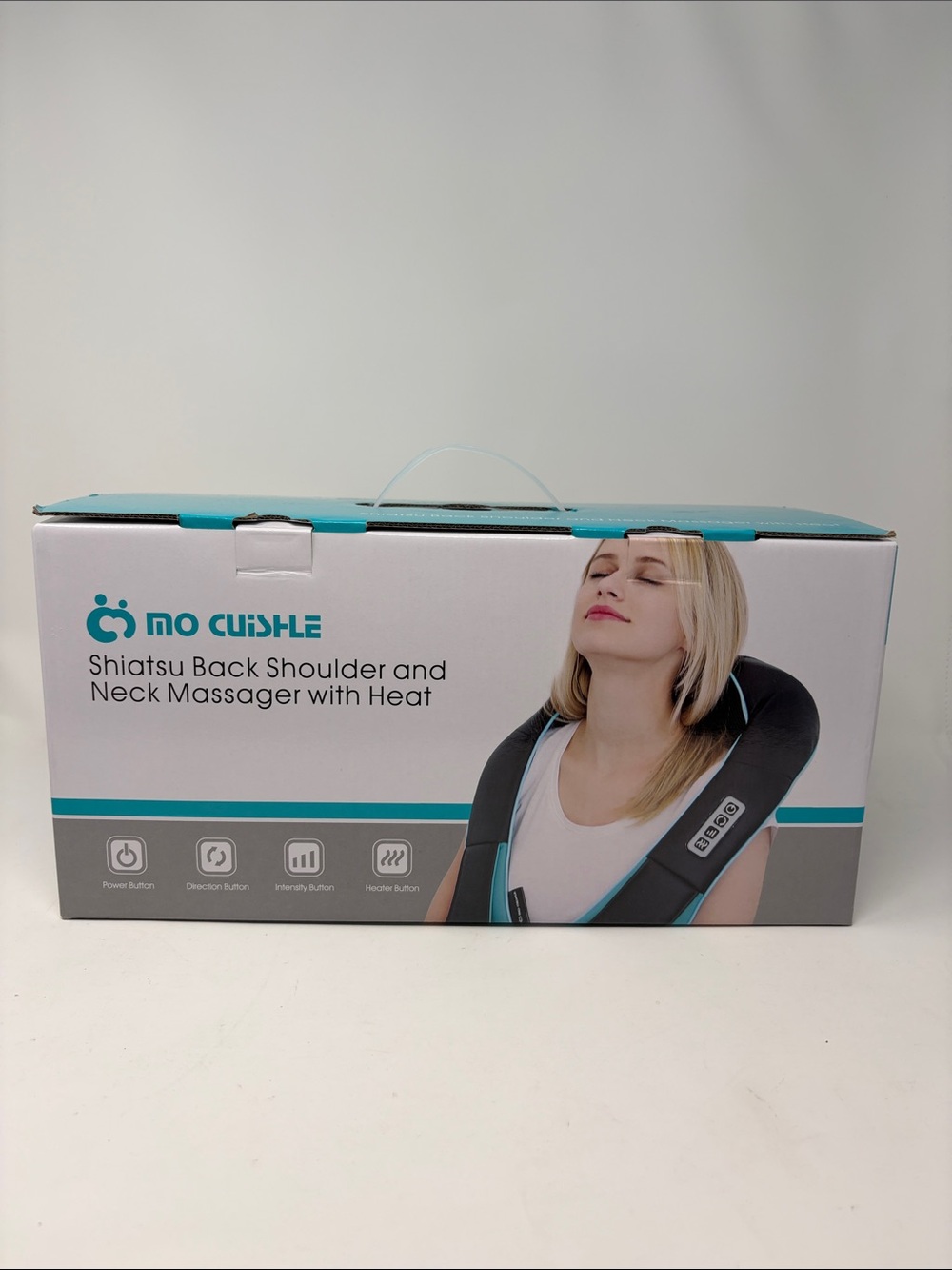 Shiatsu Back, Shoulder & Neck Massager with Heat - Black and Turquoise